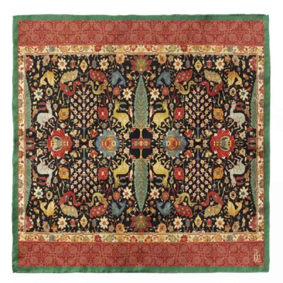 Foulard Miniature Persan pour Femme – Motif Traditionnel Luxueux et Vibrant