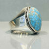 Bague en Argent Persan pour Homme avec Turquoise de Neyshabur