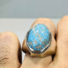 Bague en Argent Persan pour Homme avec Turquoise de Neyshabur