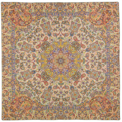 Miroir de poche avec motif floral inspiré de la Perse