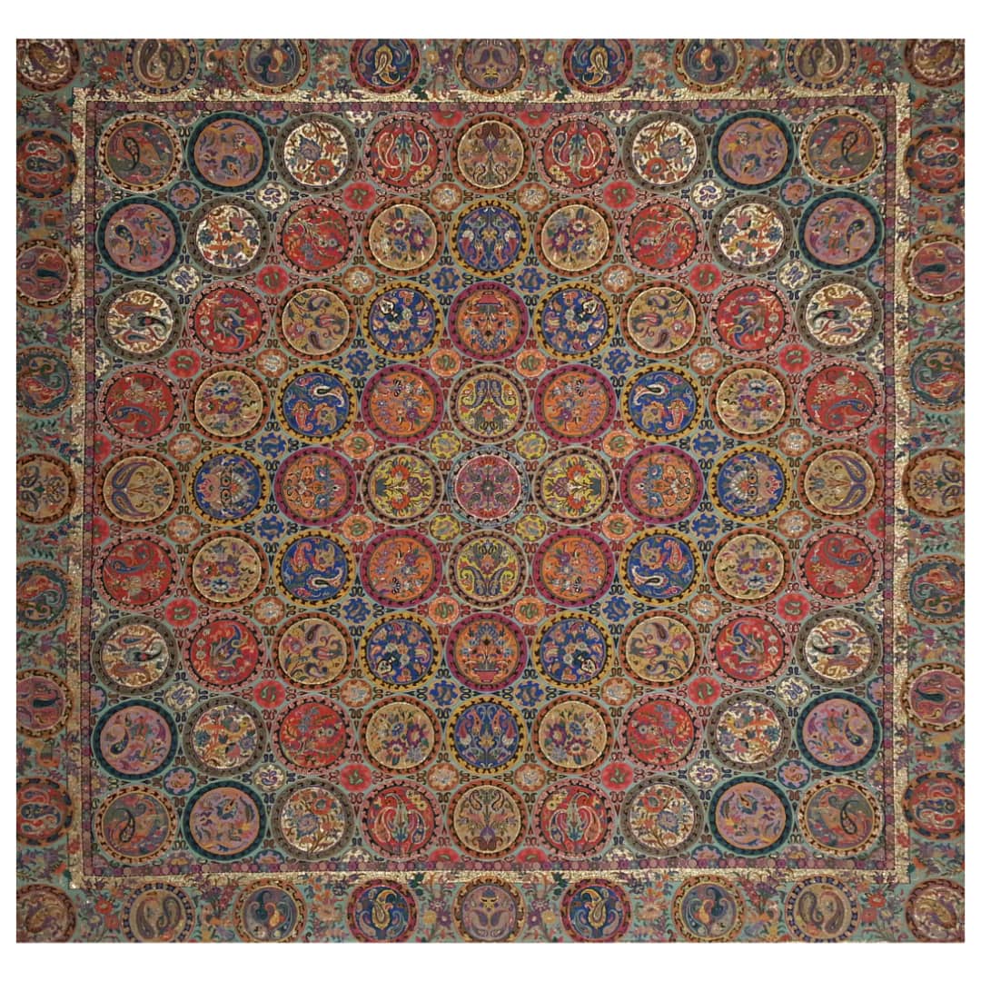 Nappe Persane Termeh Luxueuse avec Motif Floral Sahand