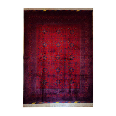 Tapis persan en laine noué à la main à Baloutchistan géométrique rouge