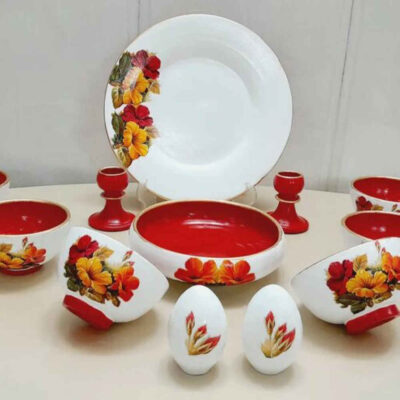 Ensemble Haft-Seen en céramique avec miroir et porte-bougie – Pour Norouz