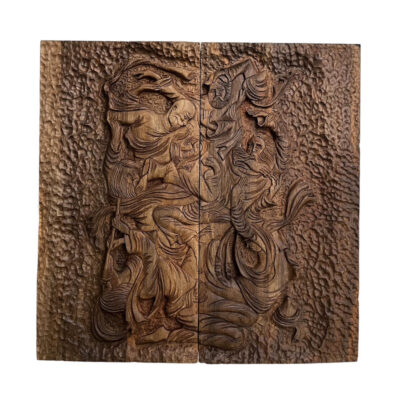 Plateau de Backgammon Inspiré par Rumi en Bois Sculpté à la Main