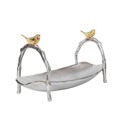 Plat de Service pour Fruits et Noix Motif Oiseau