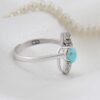 Bague en Argent Persan Plaqué Rhodium pour Femme avec Turquoise de Neyshabur
