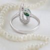 Bague en Argent Persan Plaqué Rhodium pour Femme avec Turquoise de Neyshabur