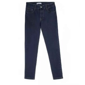 Jeans Coupe Serrée à Jambe Droite Taille Moyenne pour Port Quotidien