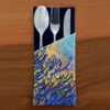 Pochette à couverts en velours avec calligraphie persane - Accessoire de table