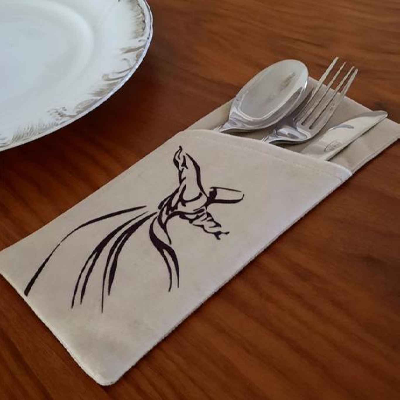 Pochette à couverts en velours - Parfait pour la décoration de table