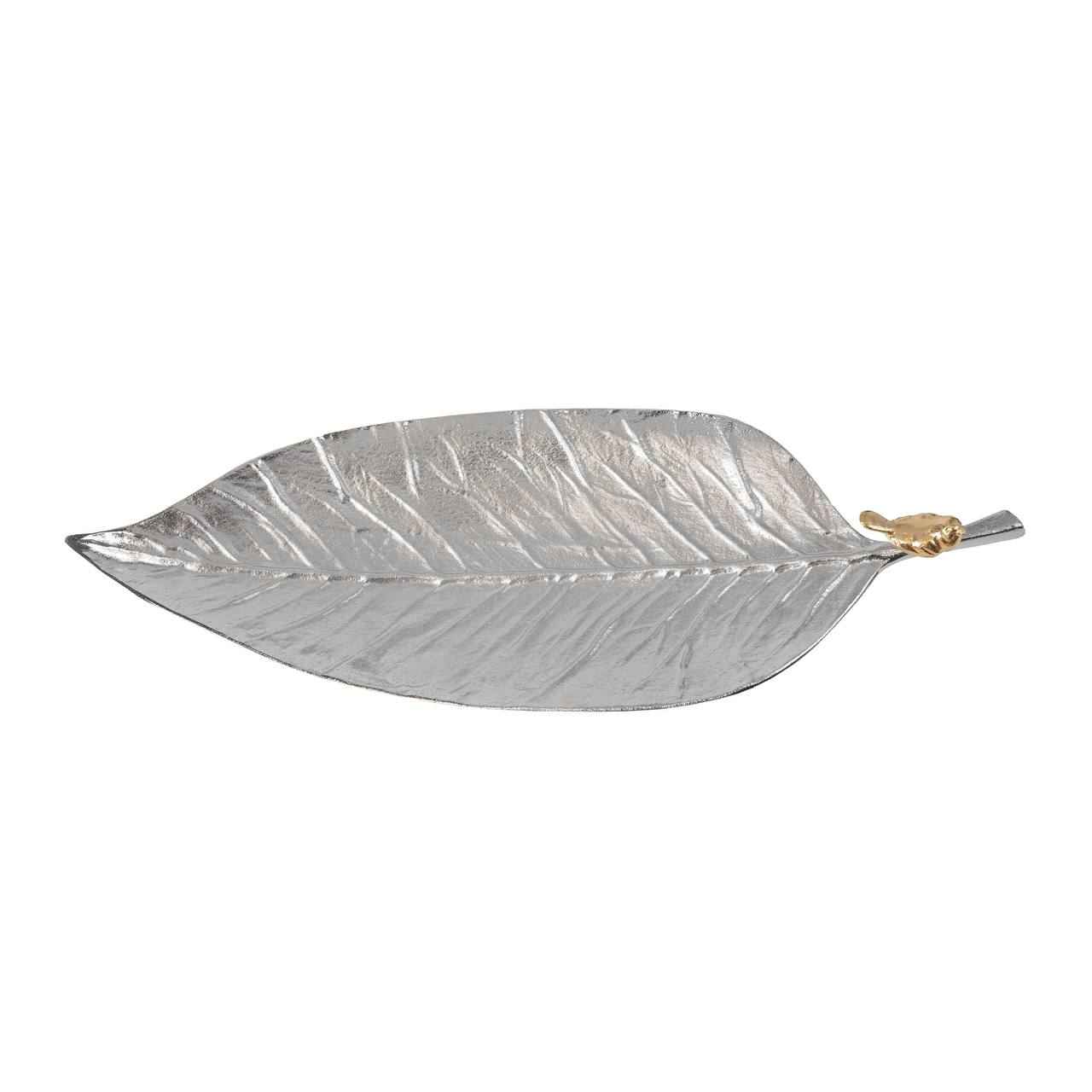 Plat de Service Polyvalent pour Petits Fours Motif Feuille