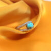 Bague en Argent Persan pour Femme avec Turquoise de Neyshabur