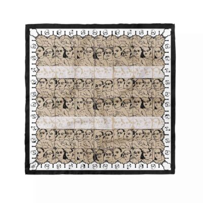 Foulard Miniature pour Femme – Impression Artistique Inspirée de la Tradition Qajar