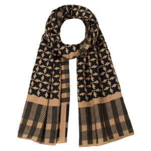 Châle à Motifs pour Femme Motif Pied-de-poule Marron pour l’Automne