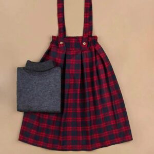 Jupe pour femmes avec bretelles, tenue avec motif à carreaux