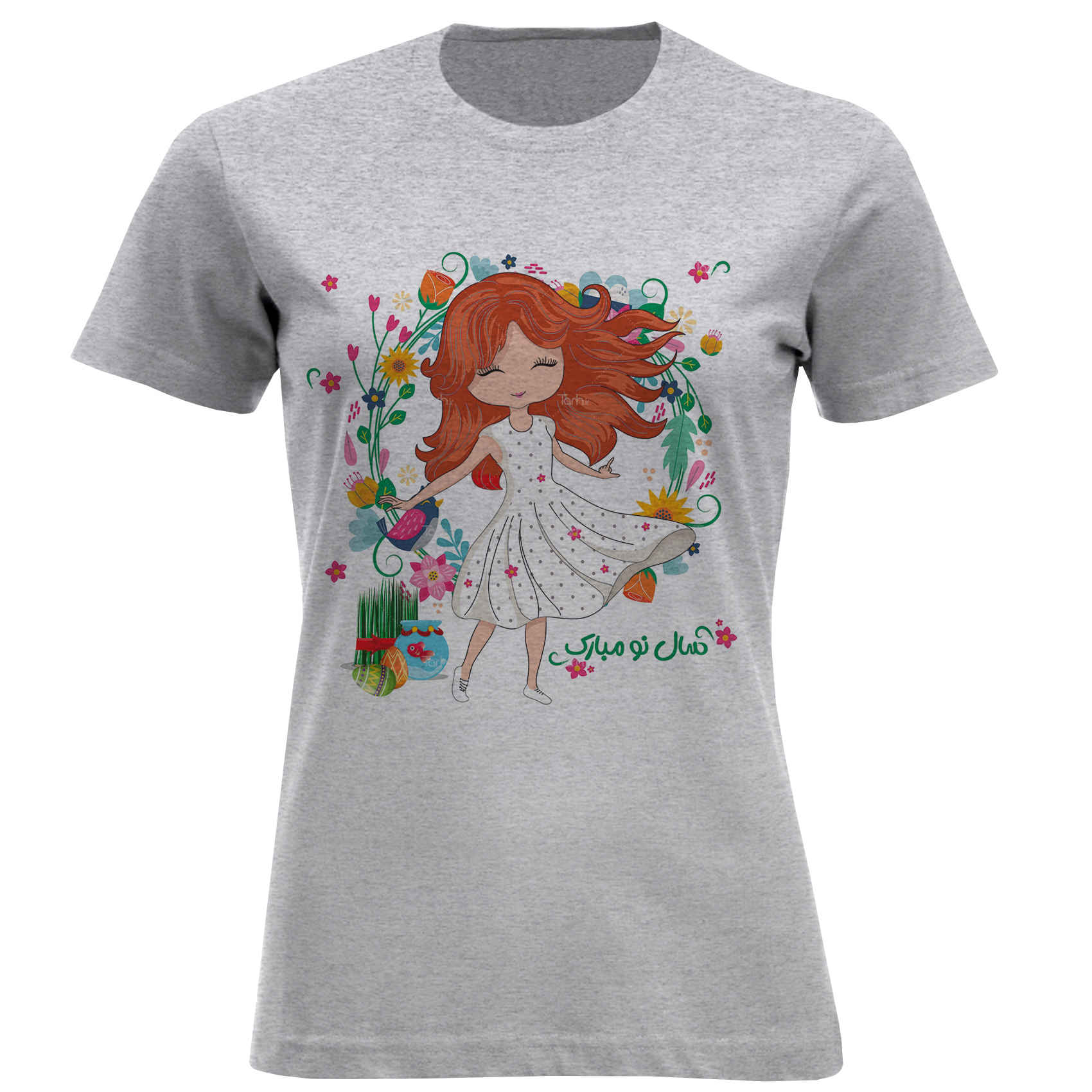 T-shirt pour femmes avec imprimé féminin inspiré de Nowruz