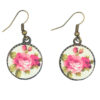Ensemble Bandeau Croisé Torsadé & Boucles d'Oreilles Crème & Rose pour Femme