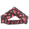 Ensemble Bandeau Croisé Torsadé & Boucles d'Oreilles Floral Noir pour Femme