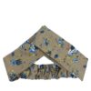 Ensemble Bandeau Croisé Torsadé & Boucles d'Oreilles Floral Gris pour Femme