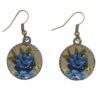 Ensemble Bandeau Croisé Torsadé & Boucles d'Oreilles Floral Gris pour Femme