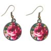 Ensemble Bandeau Croisé Torsadé & Boucles d'Oreilles Floral Vert pour Femme