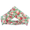 Ensemble Bandeau Croisé Torsadé & Boucles d'Oreilles Floral Vert Clair pour Femme