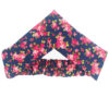 Ensemble Bandeau Croisé Torsadé & Boucles d'Oreilles Floral Bleu Marine pour Femme