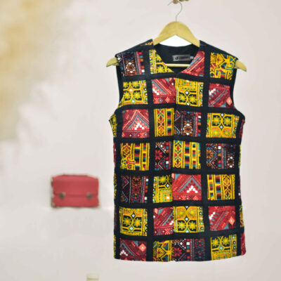 Women’s Vest with Persian Colorful Embroidery Detail