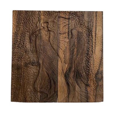 Plateau de Backgammon en Bois Sculpté à la Main avec Motif Phénix