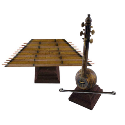 Maquette à monter : Ensemble en bois de répliques de Santoor et Kamancheh persans