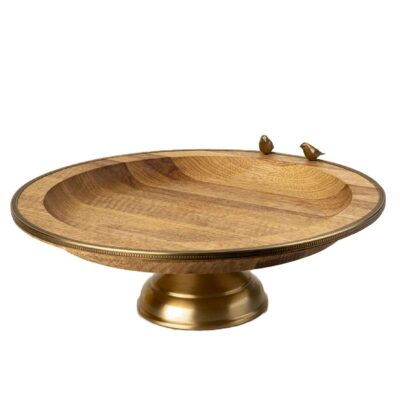 Plat de Service en Bois pour Fruits et Douceurs Motif Oiseau