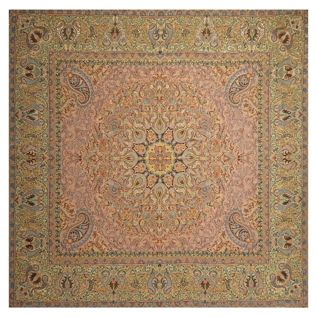 Nappe Termeh de Yazd Luxueuse avec Motif Paisley Persan Farvardin