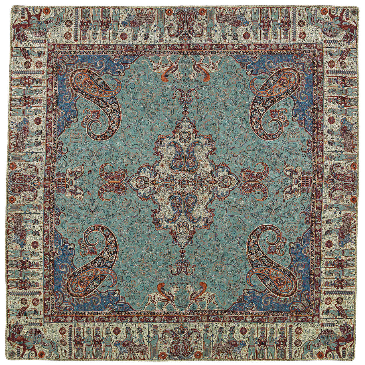 Nappe Termeh Yazd Luxueuse avec Motif Paisley Persan Pars