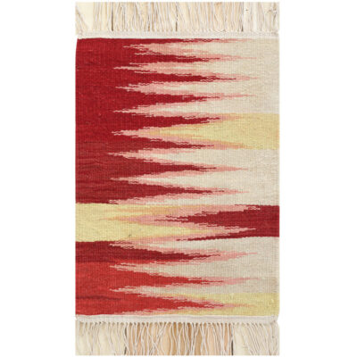 Tapis Kilim en laine persane artisanal tissé à la main abstrait rouge
