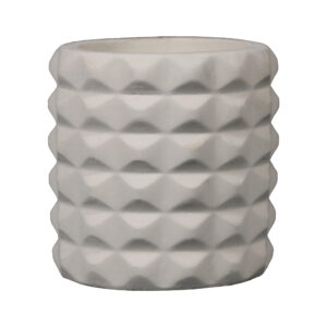 Vase artistique en béton fait main avec résine dans un design en maillage
