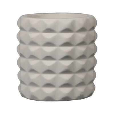Vase artistique en béton fait main avec résine dans un design en maillage
