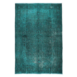 Tapis persan authentique avec laine noué à la main à Ispahan bleu sarcelle