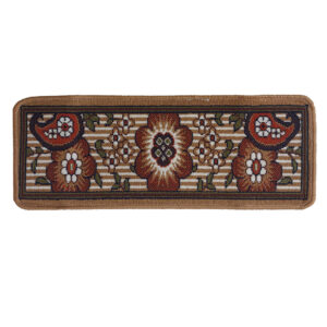 Carpet Stair Tread Indoor – Persian Inspired Floral Design, Slip Resistant