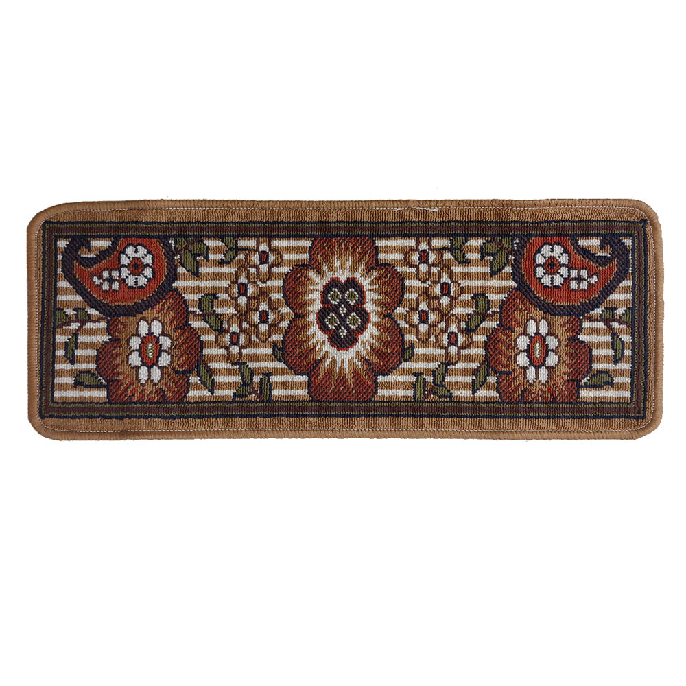 Carpet Stair Tread Indoor – Persian Inspired Floral Design, Slip Resistant