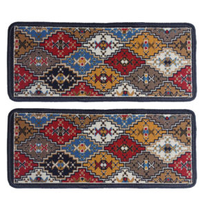 Carpet Stair Tread Indoor – Persian Inspired Traditional Design, 2 Pcs