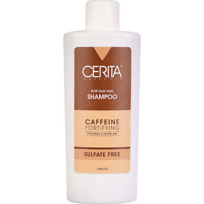 Shampooing à la caféine Cerita Renforçant et Anti-chute – Réduit la chute des cheveux et renforce.
