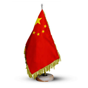 Drapeau de Table de la Chine avec Base en Pierre
