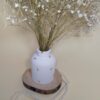 Vase en béton avec résine fait main blanc