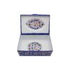 Copper Jewelry Box Hand-Painted with Persian Minakari Enamel Blue