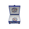 Copper Jewelry Box Hand-Painted with Persian Minakari Enamel Flowers