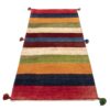 Tapis Gabbeh en laine persane véritablement tissé à la main en Fars rayé