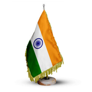 Drapeau de Table de l’Inde avec Base en Pierre