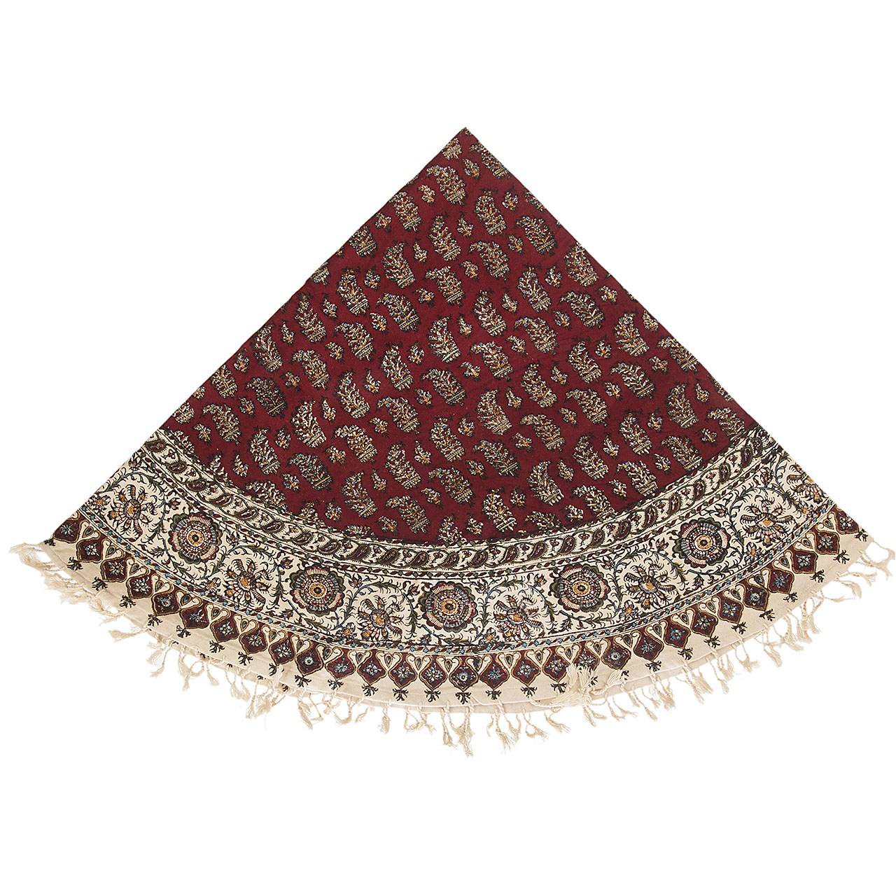 Nappe iranienne : Tapisserie traditionnelle de Kalamkari d'Isfahan Asma