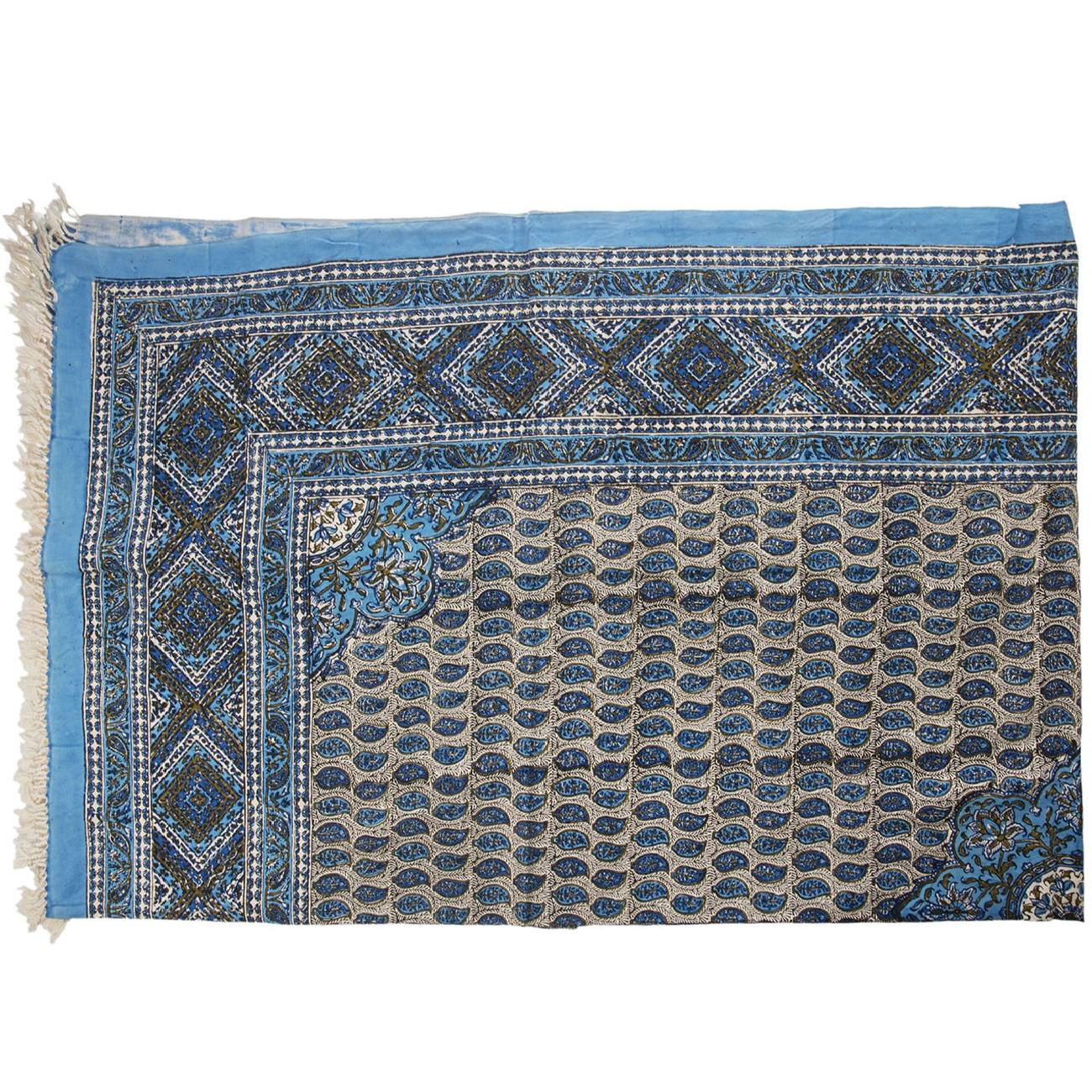 Nappe iranienne : L'art traditionnel de l'impression sur bloc Kalamkari d'Isfahan Bluesky