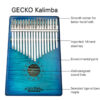 Gecko Kalimba 17-Key Thumb Piano Model K17MC-BL Blue